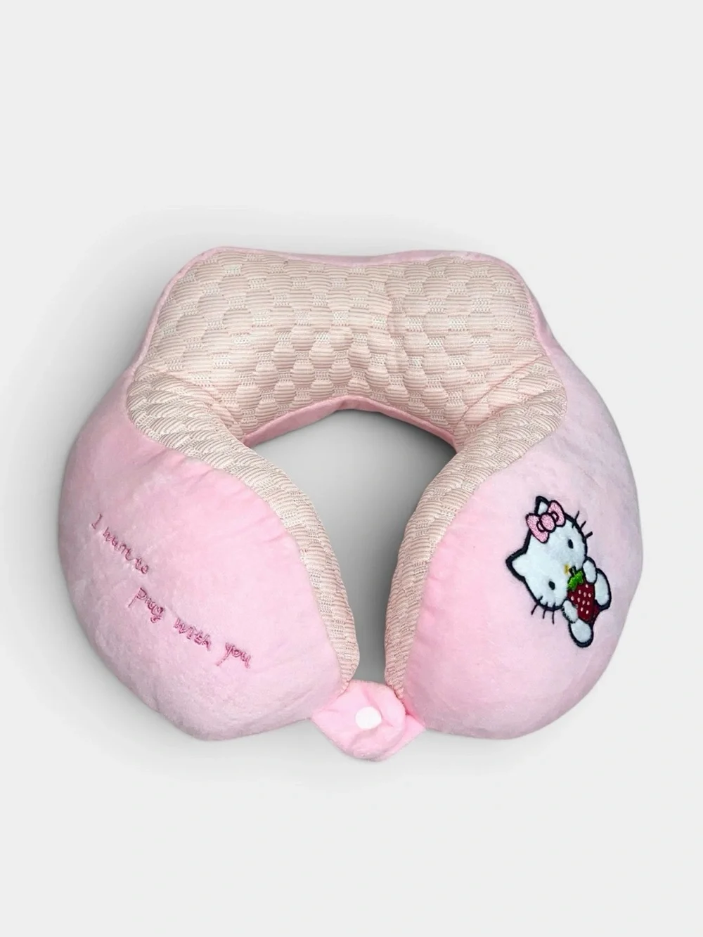 Hello Kitty Pink Plush U-Shaped Travel Neck Pillow